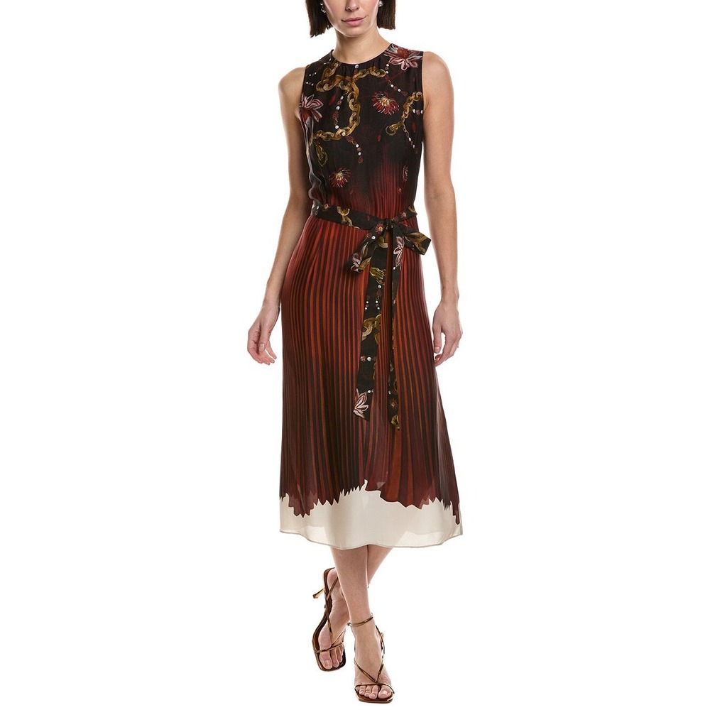 Marchesa Notte Printed Georgette Midi Dresst Size 2 MSRP $565